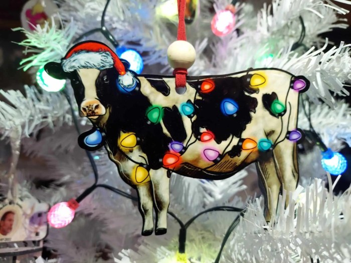 Light up cow christmas decoration